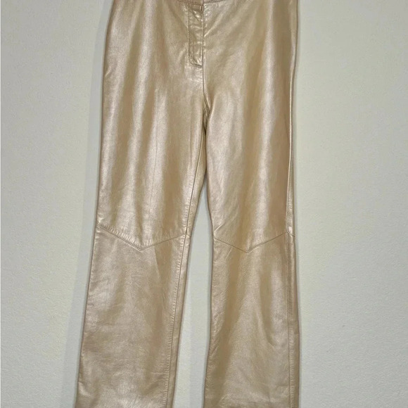 St. John - Gold  Tan Leather Straight Leg - Picture 5 of 15